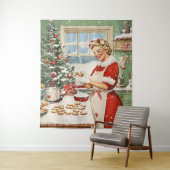 Mrs Claus Holiday Baking Delight Wandkleed (In situ)