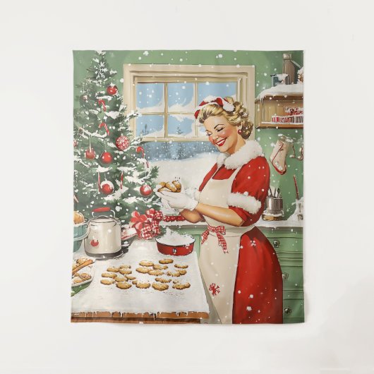 Mrs Claus Holiday Baking Delight Wandkleed (Voorkant)