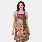 Mrs. Claus Holiday Cupcake Apron Schort (Gedragen)