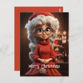 Mrs Claus Knit Dress Briefkaart (Voorkant / Achterkant)
