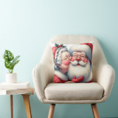 Mrs Claus kust Santa met Kerstmis Kussen (Stoel)