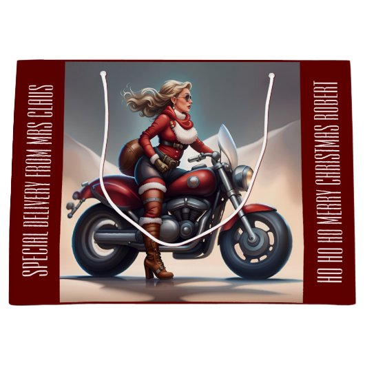 Mrs Claus Levering gepersonaliseerd Groot Cadeauzakje (Voorkant)