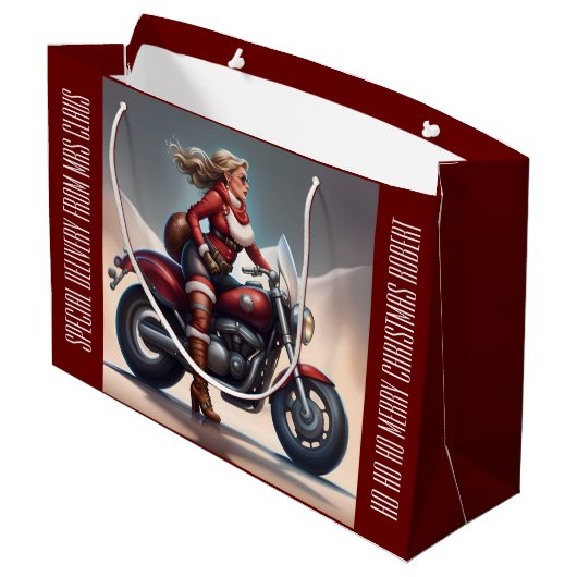 Mrs Claus Levering gepersonaliseerd Groot Cadeauzakje (Achterkant Gekanteld)