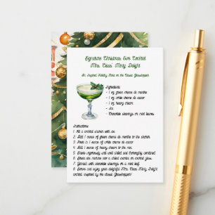 Mrs Claus' Minty Delight Cocktail Kerstmis Informatiekaartje