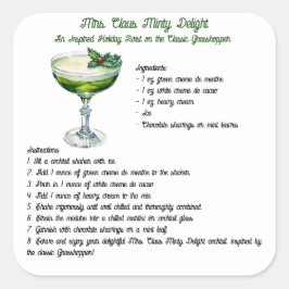 Mrs Claus Minty Delight Cocktail Recept Vierkante Sticker