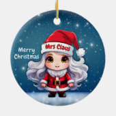 Mrs Claus Santa Hat🤶 🎄 Keramisch Ornament (Achterkant)