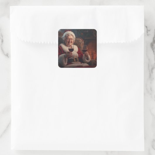 Mrs Claus Wine Stickers (Tas)