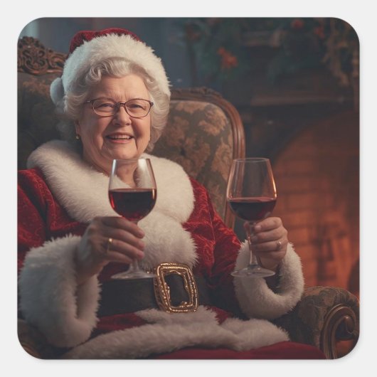 Mrs Claus Wine Stickers (Voorkant)