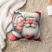 Mrs Clause Kissing Kerstman Kerstmis Kussen (Deken)