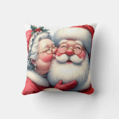 Mrs Clause Kissing Kerstman Kerstmis Kussen (Achterkant)
