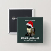 Mrs. Claws Siamese Cat Christmas Kitty Vierkante Button 5,1 Cm (Voorkant /achterkant)