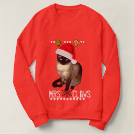 "Mrs Claws" Siamese kat lelijke kersttrui Trui