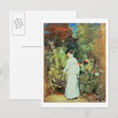 Mrs Constable in haar tuin Briefkaart (Voorkant / Achterkant)