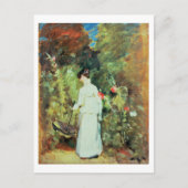 Mrs Constable in haar tuin Briefkaart (Voorkant)