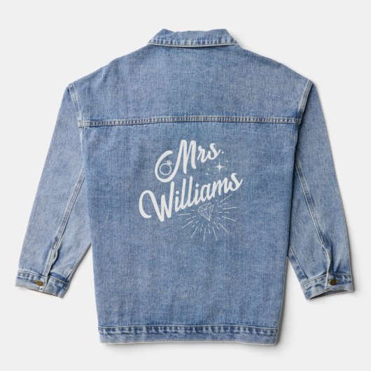 Mrs Custom Bruid Naam  Chic Huwelijkscadeau Denim Jacket (Achterkant)