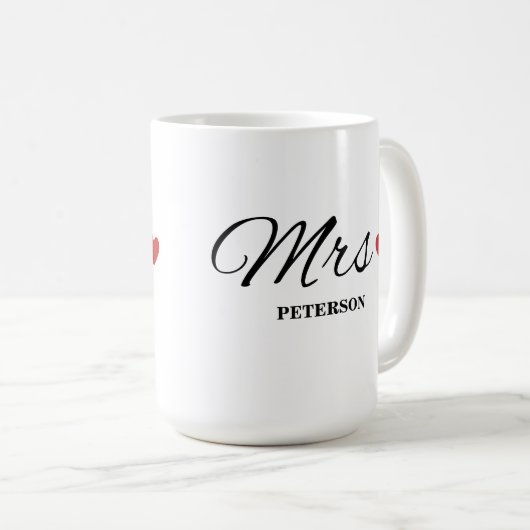 MRS. Custom Couple Mok Wedding Mok Jubileum (Voorkant rechts)