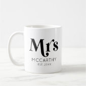 Mrs Custom Last Name Est. Datum minimale retro Koffiemok (Links)