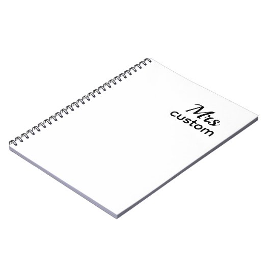 Mrs. Custom Notebook – Personalized Name Notitieboek (Linkerzijde)
