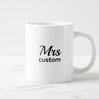 Mrs Custom Personalized Name Mug–Classic Minimalis Grote Koffiekop