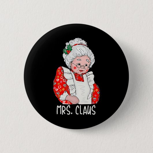 Mrs en Mr Sinterklaas Koppels Matching Christmas Ronde Button 5,7 Cm (Voorkant)