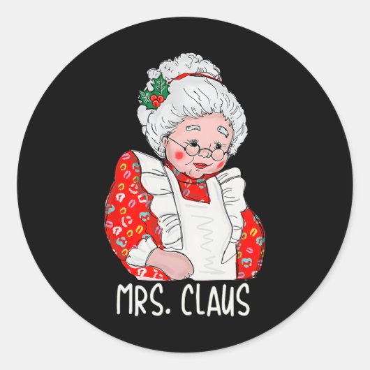 Mrs en Mr Sinterklaas Koppels Matching Christmas Ronde Sticker (Voorkant)