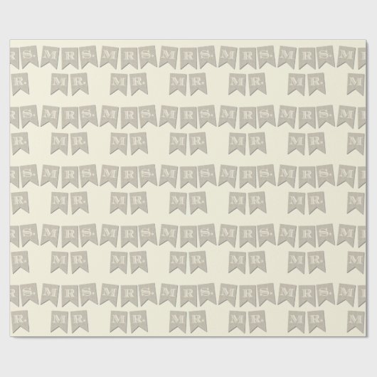 Mrs. en Mr Wedding Wrapping paper Cadeaupapier (Vlak)