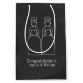 Mrs en Mrs dodle bruiden bruiloft gepersonaliseerd Medium Cadeauzakje (Voorkant)