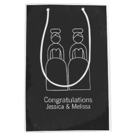 Mrs en Mrs dodle bruiden bruiloft gepersonaliseerd Medium Cadeauzakje