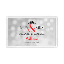 Mrs. en Mrs. Lesbian Wedding Gift Acrylic Tray