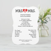 Mrs. en Mrs Love Heart Lesbian Wedding Kaart (Staand voorkant)