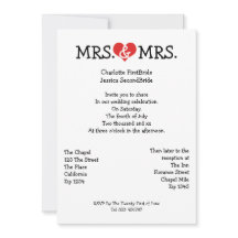 Mrs. en Mrs Love Heart Lesbian Wedding