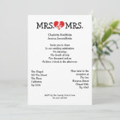 Mrs. en Mrs Love Heart Lesbian Wedding Kaart (Staand voorkant)