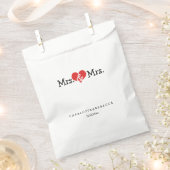 Mrs. en Mrs. Red Heart Wedding Personalized Bedankzakje (Geknipt)