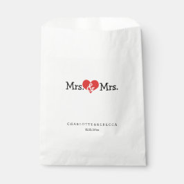 Mrs. en Mrs. Red Heart Wedding Personalized Bedankzakje
