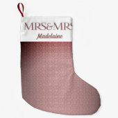 MRS en MRS. Sangria Damask met jaar en namen Kleine Kerstsok (Voorkant)