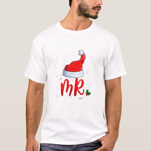 Mrs. en Mrs. Santa Clause kerstparen Matchin T-shirt (Voorkant)