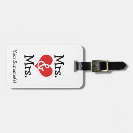 Mrs en Mrs Two Brides Huwelijksreis Bagagelabel