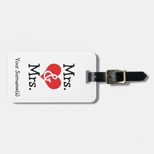 Mrs en Mrs Two Brides Huwelijksreis Bagagelabel (Voorkant horizontaal)