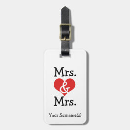 Mrs en Mrs Two Brides Huwelijksreis Bagagelabel