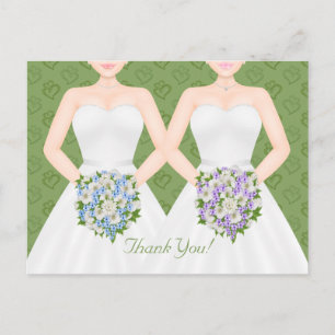 Mrs en Mrs Two Brides Lesbian Wedding Dank u Briefkaart