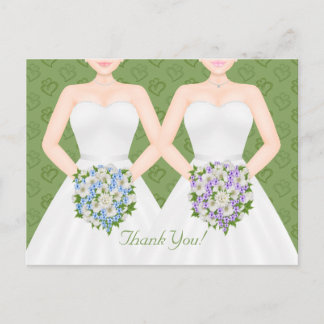 Mrs en Mrs Two Brides Lesbian Wedding Dank u Briefkaart