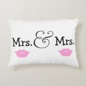 Mrs. en Mrs. Two Brides Lips Wedding Gift Accent Kussen (Voorkant)