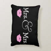Mrs. en Mrs. Two Brides Lips Wedding Gift Accent Kussen (Achterkant (Verticaal))
