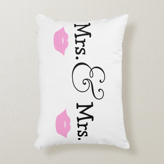Mrs. en Mrs. Two Brides Lips Wedding Gift Accent Kussen (Voorkant(Verticaal))