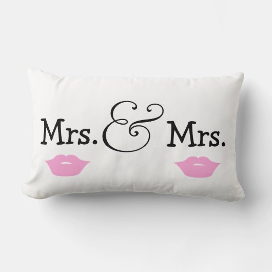 Mrs. en Mrs. Two Brides Lips Wedding Gift Kussen (Voorkant)