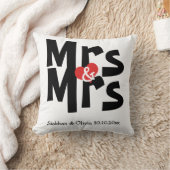 Mrs. en Mrs. Two Brides Personalized Wedding Kussen (Deken)