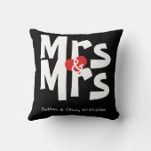 Mrs. en Mrs. Two Brides Personalized Wedding Kussen (Achterkant)