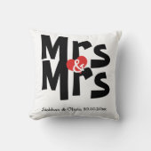Mrs. en Mrs. Two Brides Personalized Wedding Kussen (Voorkant)