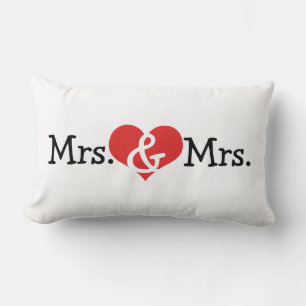 Mrs. en Mrs. Two Brides Wedding Gift Kussen