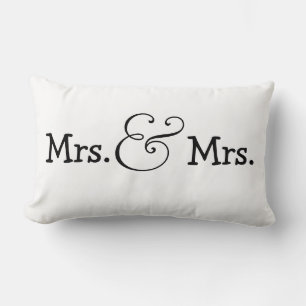 Mrs. en Mrs. Two Brides Wedding Gift Kussen